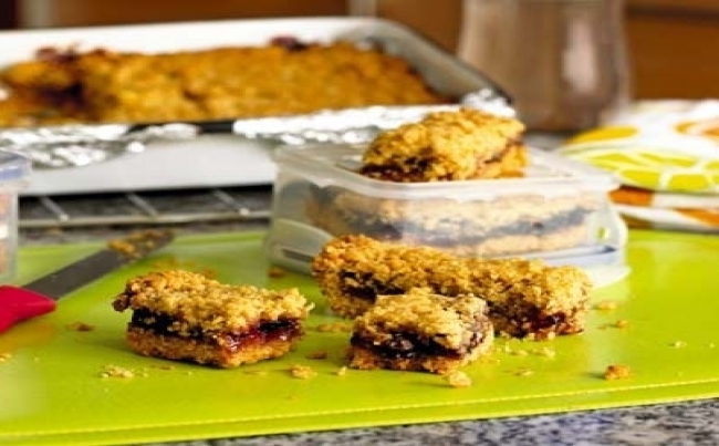 Barras de avena con mermelada de higo